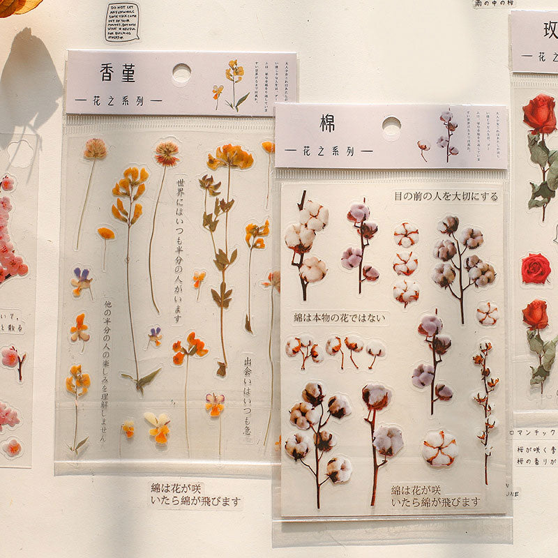 Transparent Flowers Stickers