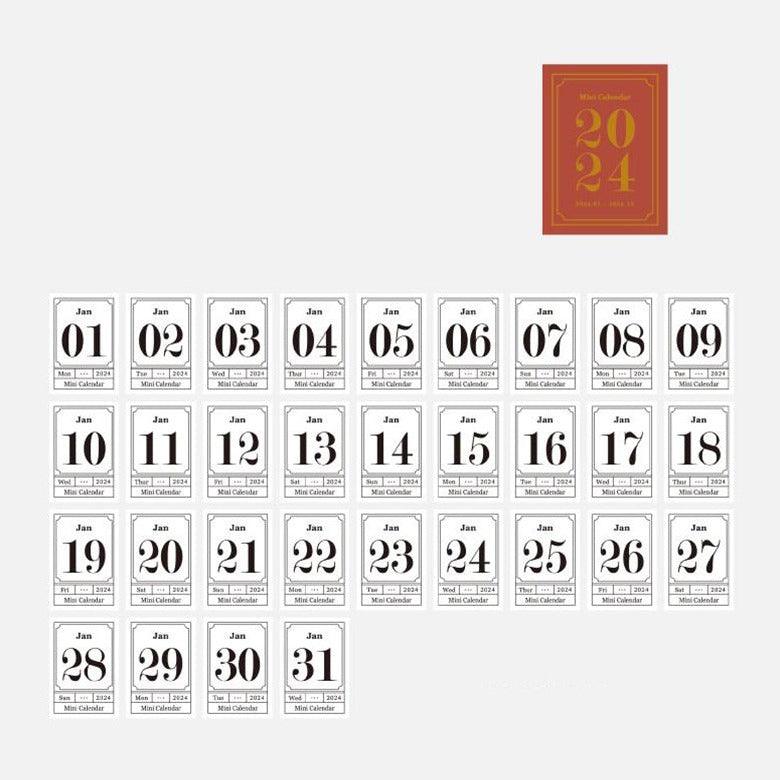Colorful 2024 Mini Calendars for Journaling &amp; Scrapbooking - PaperWrld