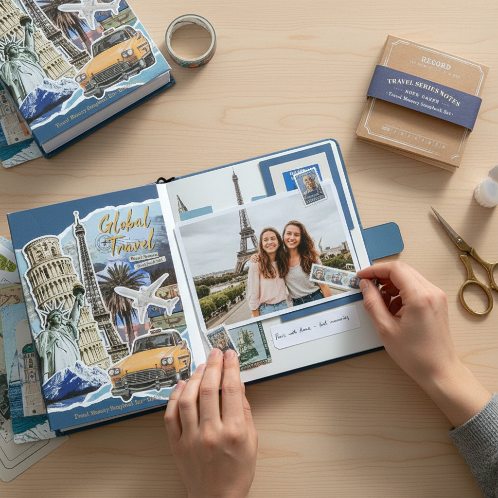 Coffret de scrapbooking de voyage mondial