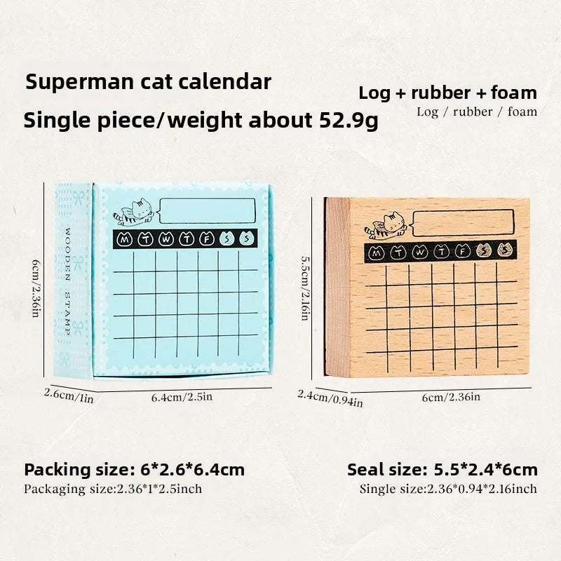 Cute Planner Wooden Rubber Stamp