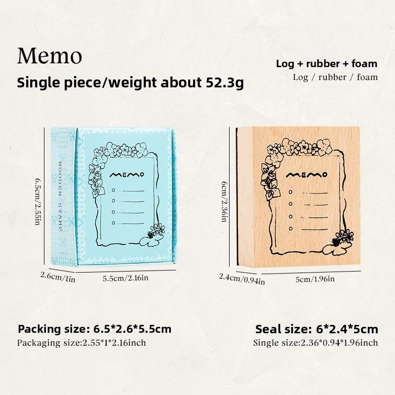 Cute Planner Wooden Rubber Stamp