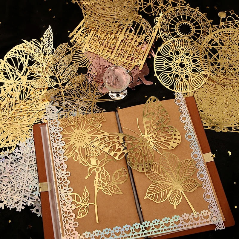 Golden Elegance Lace Paper Pack