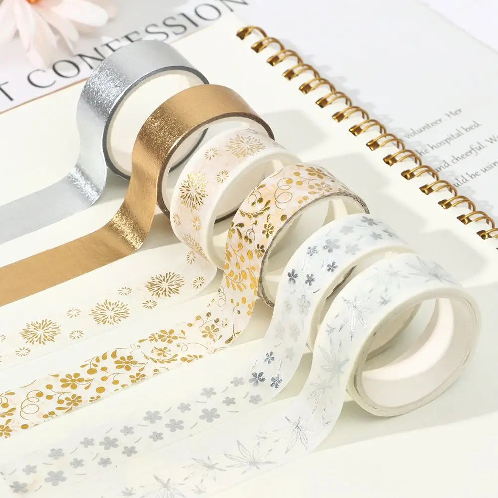 Decorative Gold and Silver Washi Tape Set