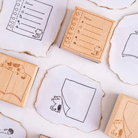 Cute Cat Wooden Rubber Stamp