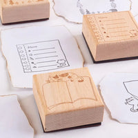 Cute Cat Wooden Rubber Stamp