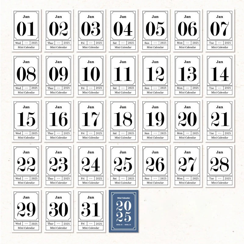 2025 Mini Tear-Off Calendar