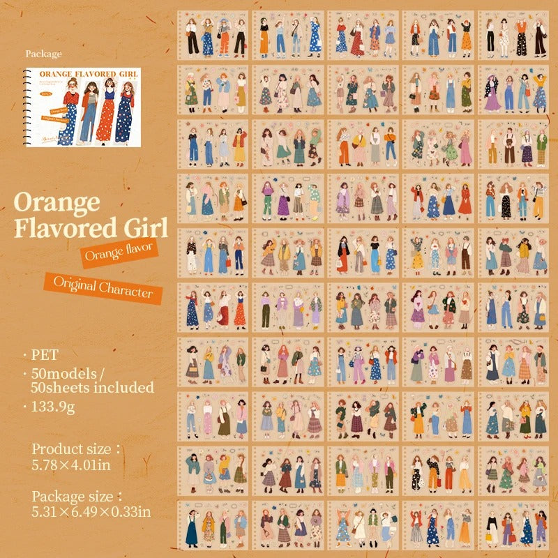 Orange Flavored Girl – PET Sticker Book