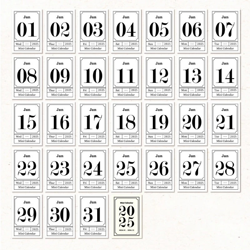 2025 Mini Tear-Off Calendar