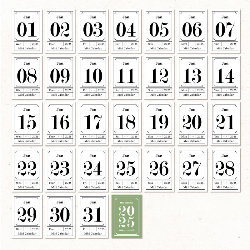 Mini calendrier minimaliste pour 2023