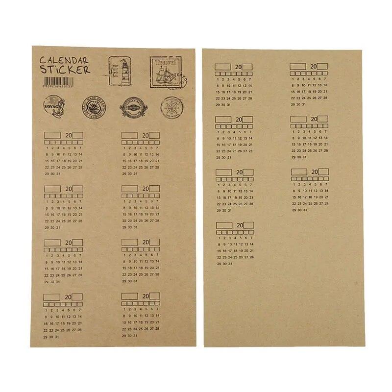 Mini Paper Calendar Stickers