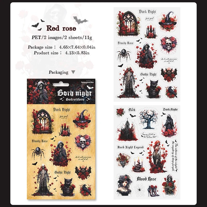 Gothic Night Die Cut Sticker Sheets