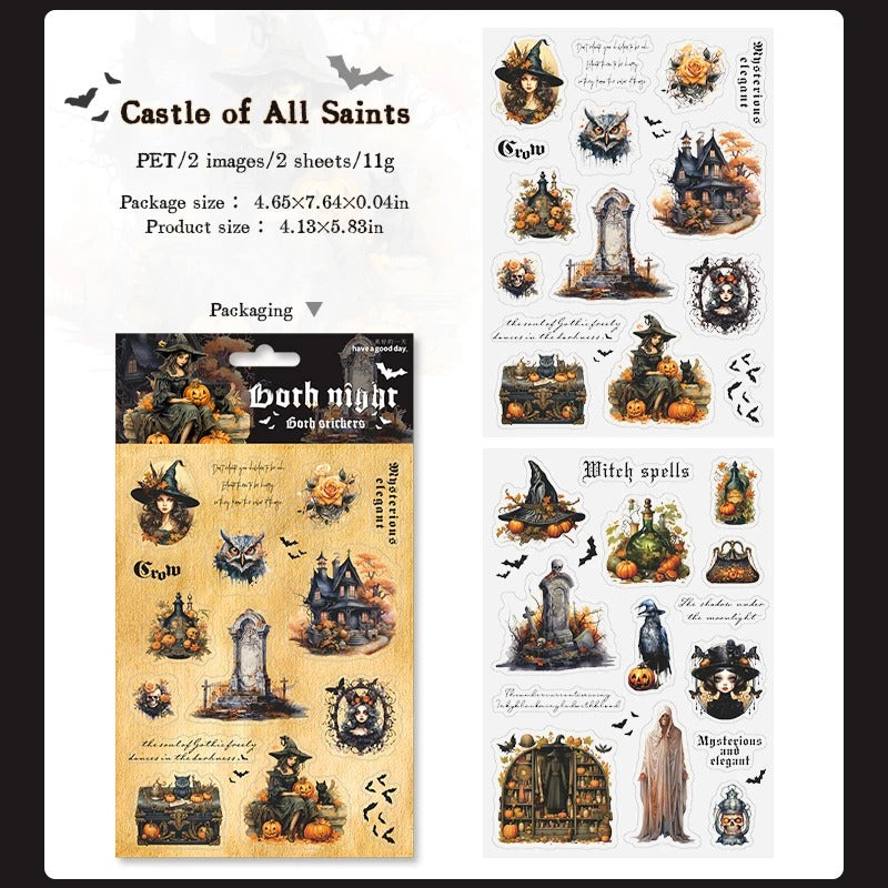 Gothic Night Die Cut Sticker Sheets