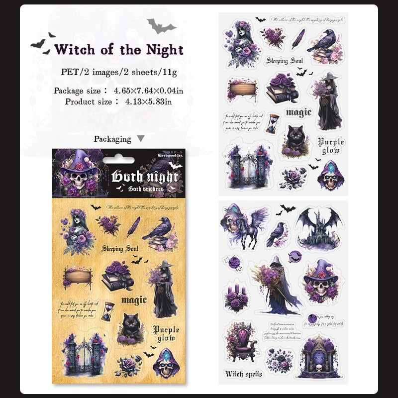 Gothic Night Die Cut Sticker Sheets