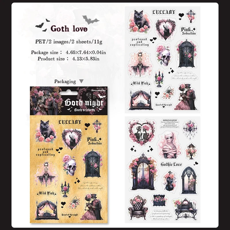 Gothic Night Die Cut Sticker Sheets