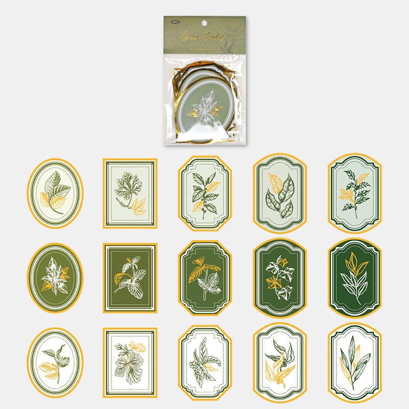 30Pcs Customizable Adhesive Stickers with Golden Frames