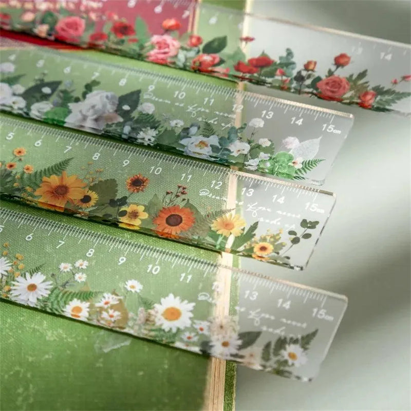 Floral Elegance 15cm Transparent Rulers – Up 60% Off at PaperWrld