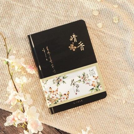 Floral Japanese Notebook - Black - PaperWrld