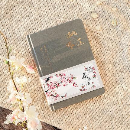 Floral Japanese Notebook - Grey - PaperWrld