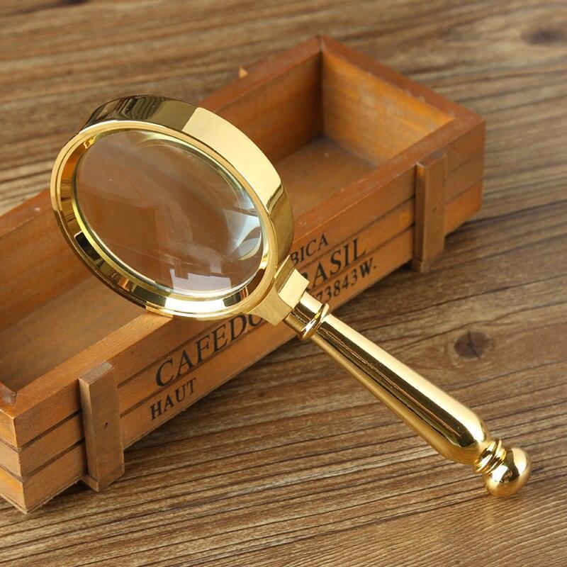 10x Handheld Magnifying Glass Antique Wooden Handle Magnifier Glass