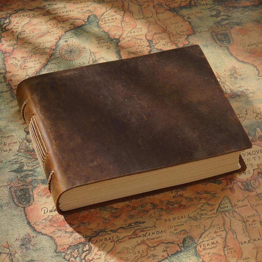 Vintage Leather Handmade Journal for Journaling &amp; Scrapbooking - PaperWrld