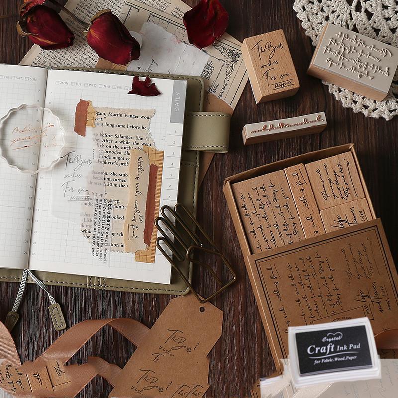 Wooden Text Stamps - PaperWrld