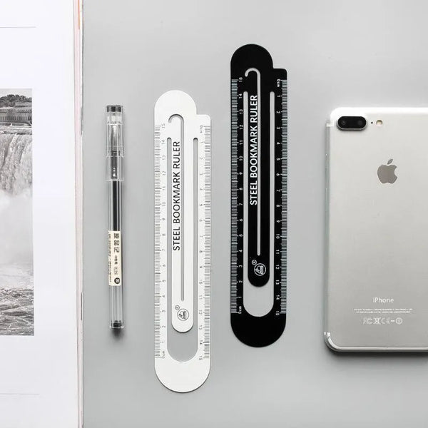 PAPERWRLD - Black & White Two-Sided Ruler