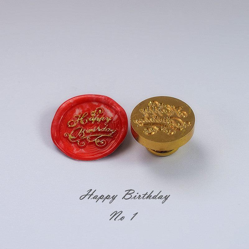 Written Wax Seal Stamps - Happy Birthday - PaperWrld