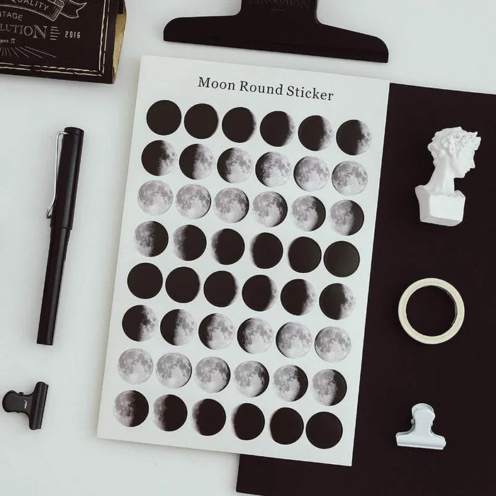 Paper Sticker Moon Moon Phases Round Stickers – Up 60% Off at PaperWrld