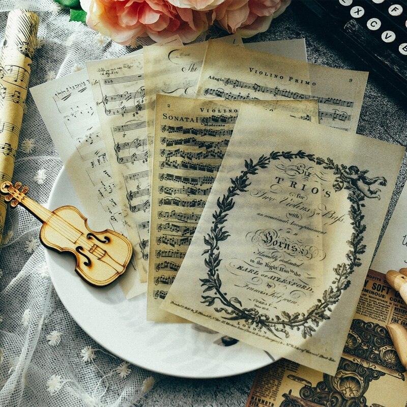 6 Sheets Paper Music for Journaling &amp; Scrapbooking - PaperWrld