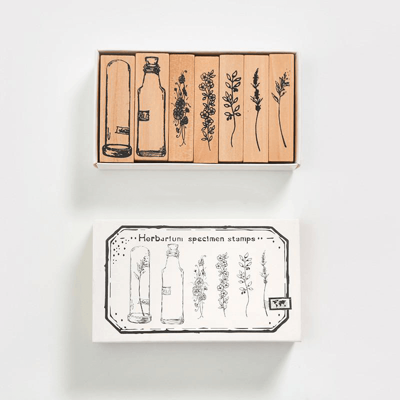 Flowers & Plants Wooden Stamps Set - 1 Style - PaperWrld