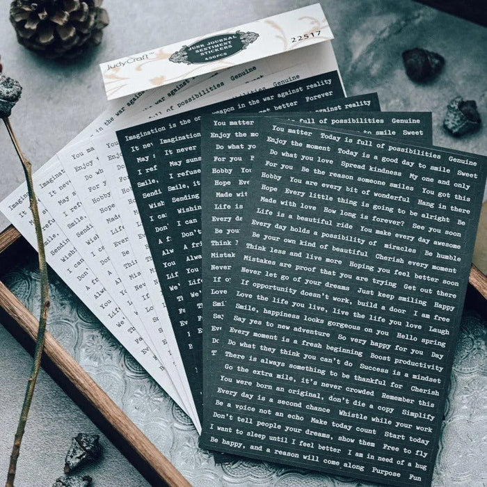 Timeless Words B&W Quote Sticker Pack – Up 60% Off at PaperWrld