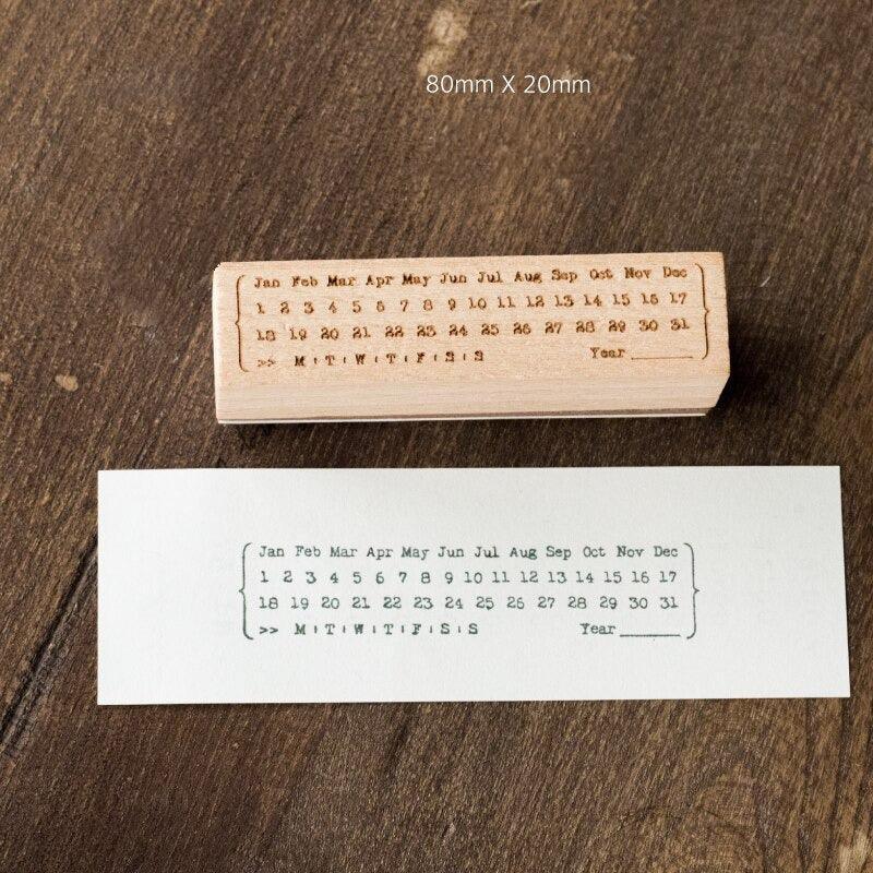 Catslife Press Rubber Stamp - Perpetual Calendar Style B • Miso