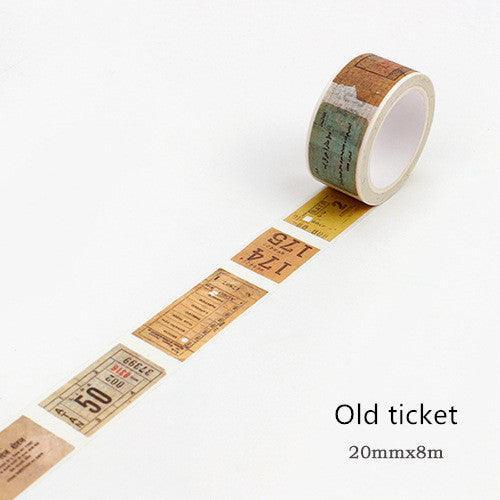 Vintage Washi Tape - Old Ticket - PaperWrld