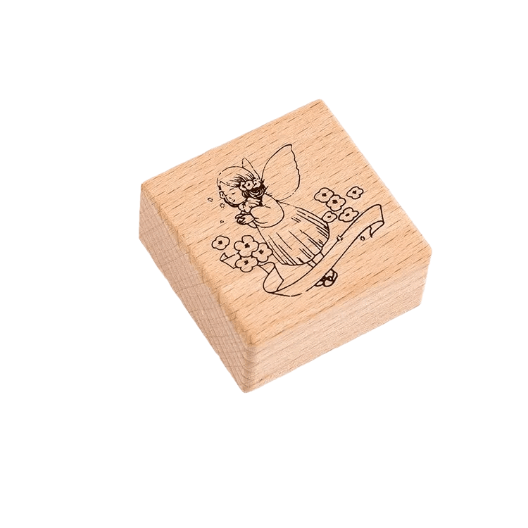 Girl Wooden Rubber Stamps - Angel - PaperWrld