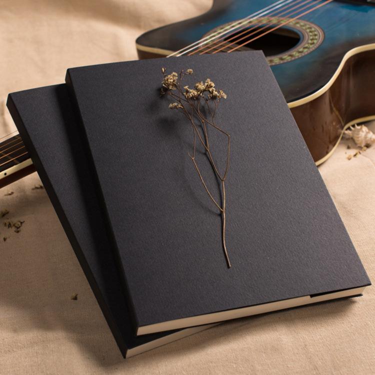 Black Cover B5 Sketchbook Blank Pages for Journaling &amp; Scrapbooking - PaperWrld