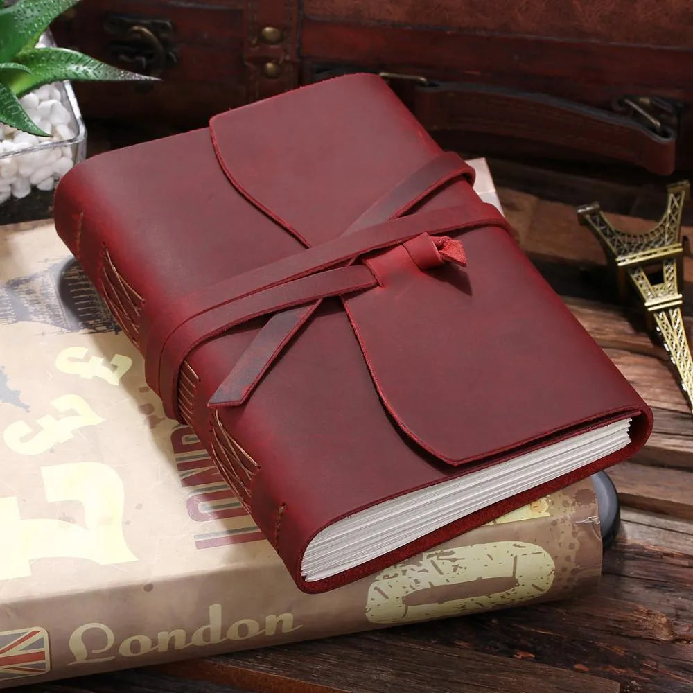 Leather-Bound Travel Blank Pages Journal