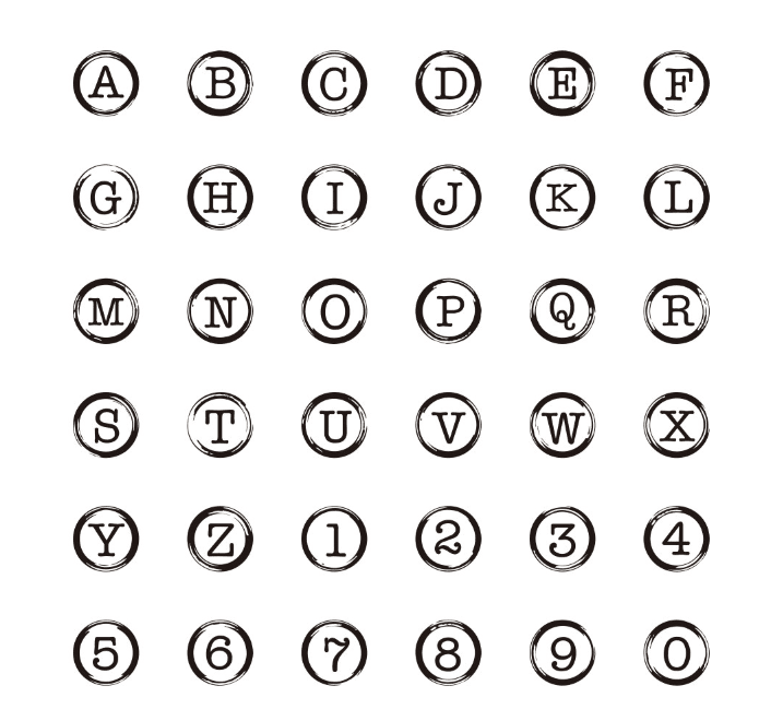 Set Of Alphabet Wooden Stamps - White - PaperWrld