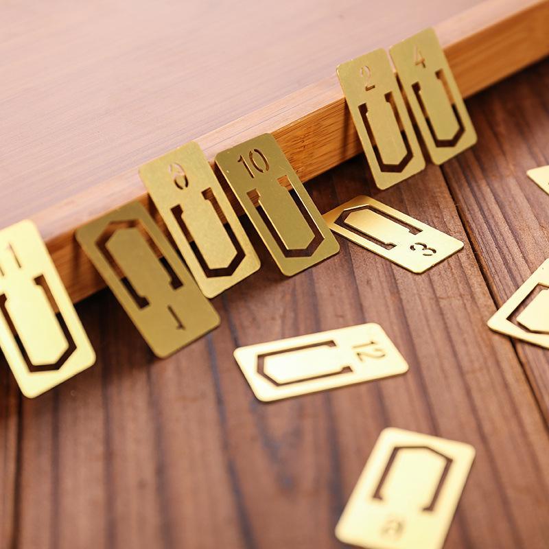 Brass Bookmark With Numbers - PaperWrld