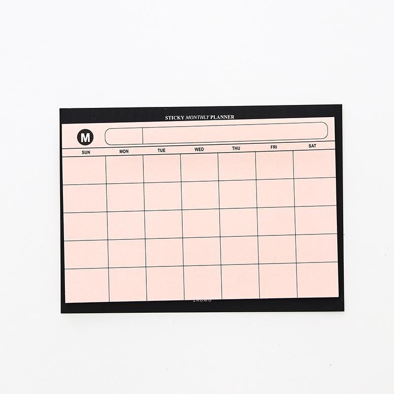 Sticky Monthly Planner - Pink - PaperWrld