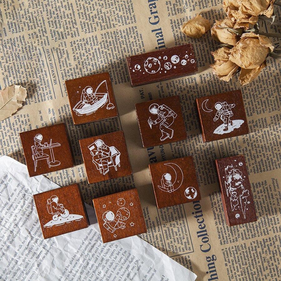 Wandering outer space wooden stamps - PaperWrld