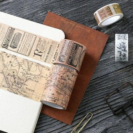 Vintage Washi Tape for Journaling &amp; Scrapbooking - PaperWrld