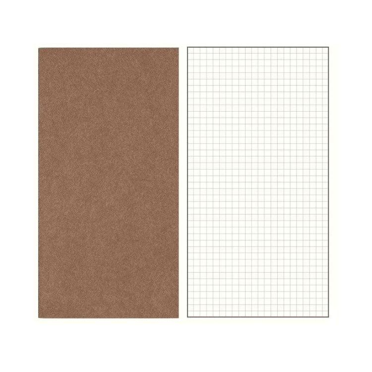 Minimal Color Notebook - Brown Grid - PaperWrld