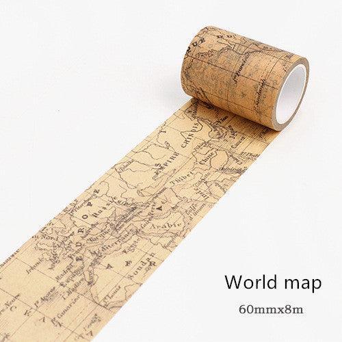 Vintage Washi Tape - World Map - PaperWrld