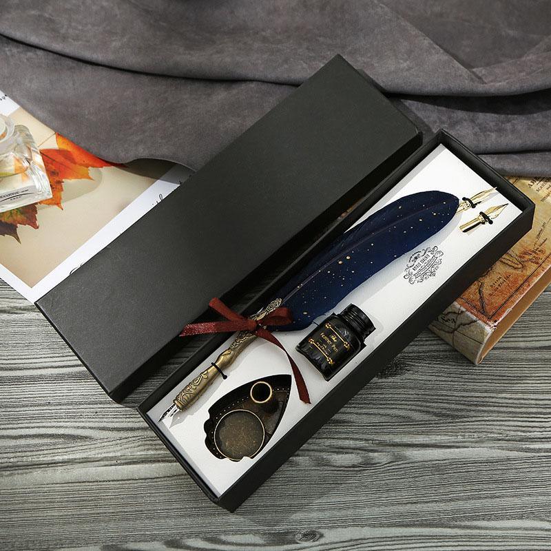 Feather Vintage Dip Pen Set for Journaling &amp; Scrapbooking - PaperWrld