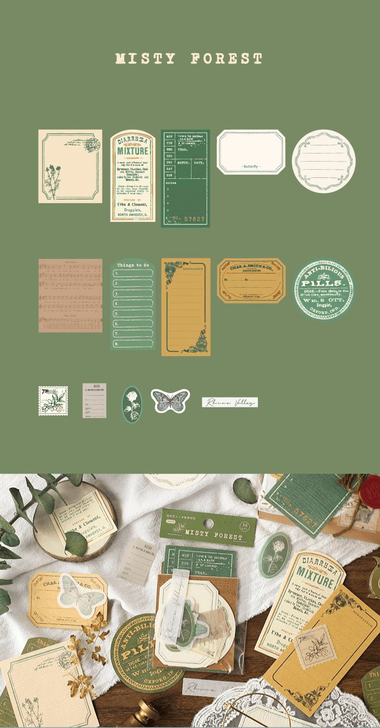 Vintage Cards Paper - Misty Forest - PaperWrld