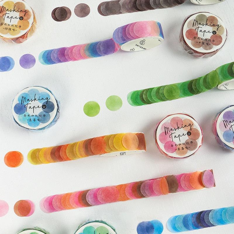 Colorful Dots Masking Tape Roll - 100 Pcs Vibrant Washi Circles for Crafting and Journaling for Journaling &amp; Scrapbooking - PaperWrld