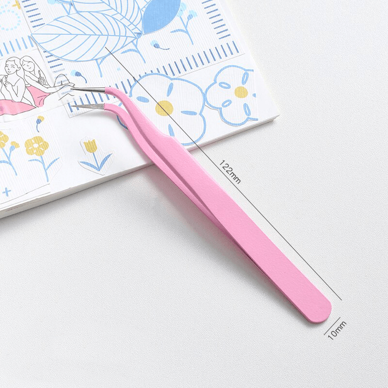 Scrapbooker's Precision Tweezers - Pink Curved - PaperWrld