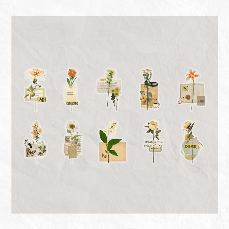 PAPERWRLD - Vintage Spring Floral Stickers