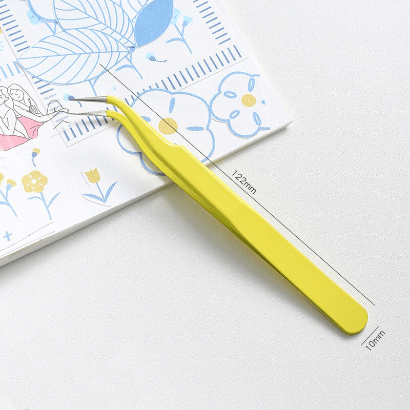 Scrapbooker's Precision Tweezers - Yellow Curved - PaperWrld