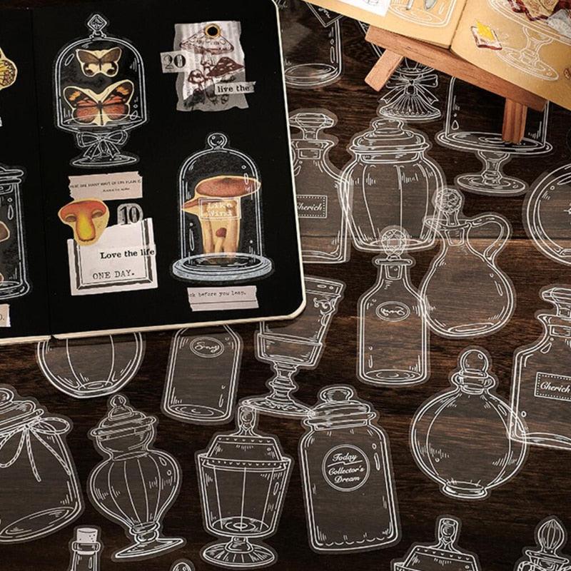 20pcs PET Transparent Glass Container Stickers for Journaling &amp; Scrapbooking - PaperWrld
